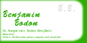 benjamin bodon business card